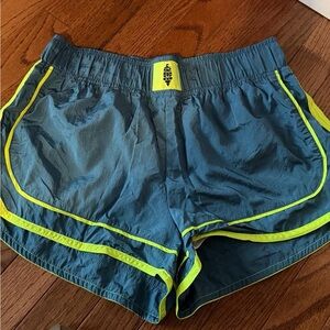 FP Movement by Free People Blue and Neon Yellow Athletic Shorts